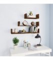 vidaXL Wall Display Shelves 3 pcs Smoked Oak Engineered Wood — Size: 60 x 15 x 10 cm