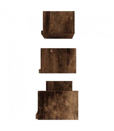 vidaXL Wall Display Shelves 3 pcs Smoked Oak Engineered Wood — Size: 60 x 15 x 10 cm