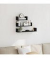 vidaXL Wall Shelves 3 pcs Black Oak Engineered Wood — Size: 60 x 15 x 10 cm