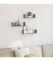 vidaXL Wall Shelf 3 pcs Concrete Grey Engineered Wood — Size: 40 x 10 x 10.5 cm