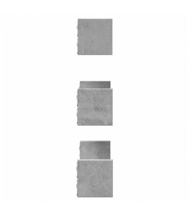 vidaXL Wall Shelf 3 pcs Concrete Grey Engineered Wood — Size: 40 x 10 x 10.5 cm