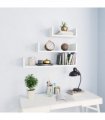 vidaXL Wall Display Shelf 3 pcs White Engineered Wood — Size: 60 x 15 x 10 cm
