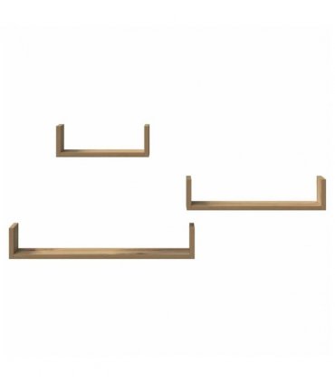 vidaXL Wall Shelves 3 pcs Artisan Oak Engineered Wood — Size: 60 x 15 x 10 cm