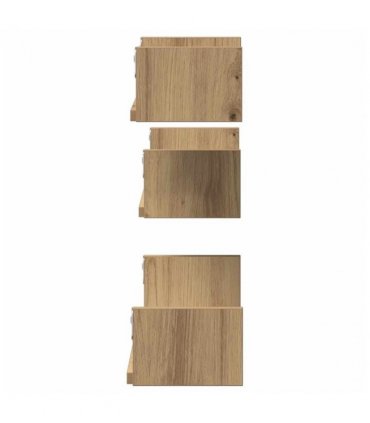 vidaXL Wall Shelves 3 pcs Artisan Oak Engineered Wood — Size: 60 x 15 x 10 cm