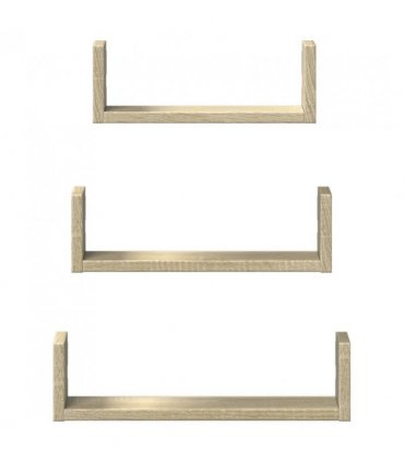 vidaXL Wall Shelf 3 pcs Sonoma Oak Engineered Wood — Size: 40 x 10 x 10.5 cm