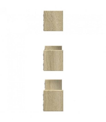 vidaXL Wall Shelf 3 pcs Sonoma Oak Engineered Wood — Size: 40 x 10 x 10.5 cm
