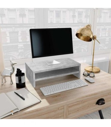 vidaXL Monitor Stand Concrete Grey 42x24x13 cm Engineered Wood
