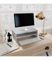 vidaXL Monitor Stand Concrete Grey 42x24x13 cm Engineered Wood