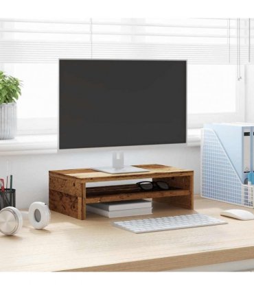 vidaXL Monitor Stand Old Wood 42x24x13 cm Engineered Wood