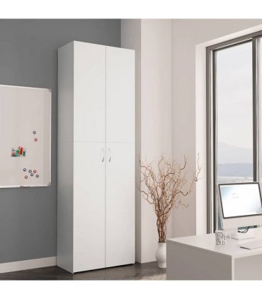 vidaXL Office Cabinet | White | Engineered wood | 60 x 32 x 190 cm