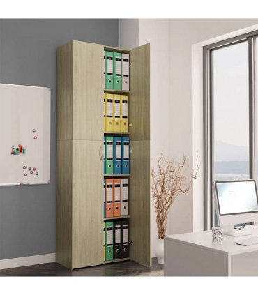 vidaXL Office Cabinet | Sonoma oak | Engineered wood | 190 cm height — Size: 60 x 32 x 190 cm