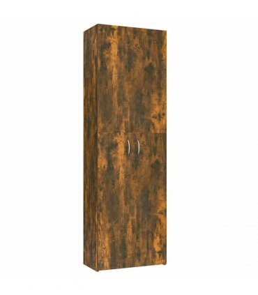 vidaXL Office Cabinet Smoked Oak 60x32x190 cm Engineered Wood — Size: 60 x 32 x 190 cm