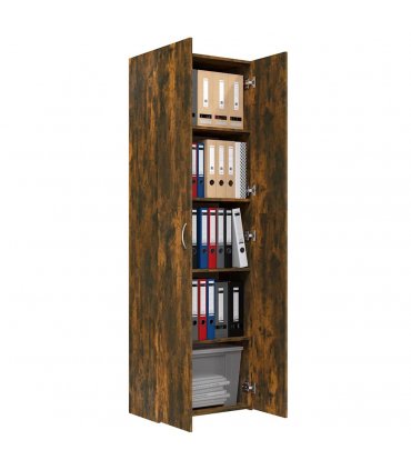 vidaXL Office Cabinet Smoked Oak 60x32x190 cm Engineered Wood — Size: 60 x 32 x 190 cm