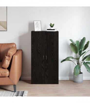 vidaXL Office Cabinet Black Oak 60 x 32 x 115 cm Engineered Wood