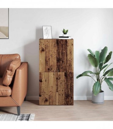 vidaXL Office Cabinet Old Wood 60 x 32 x 115 cm Engineered Wood