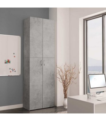 vidaXL Office Cabinet | Concrete grey | Engineered wood | Tall storage — Size: 60 x 32 x 190 cm