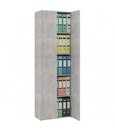vidaXL Office Cabinet | Concrete grey | Engineered wood | Tall storage — Size: 60 x 32 x 190 cm