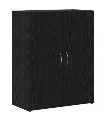 vidaXL Office Cabinet Black Oak 70 x 32 x 77.5 cm Engineered Wood — Size: 60 x 32 x 77.5 cm