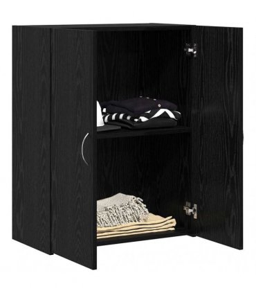 vidaXL Office Cabinet Black Oak 70 x 32 x 77.5 cm Engineered Wood — Size: 60 x 32 x 77.5 cm