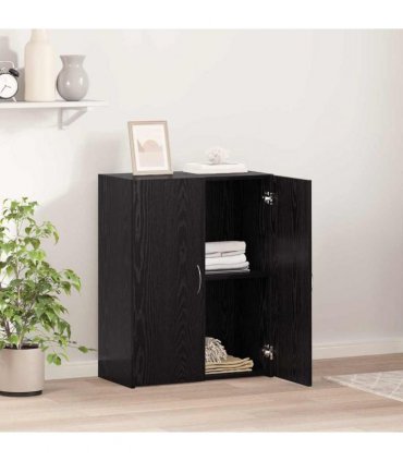 vidaXL Office Cabinet Black Oak 70 x 32 x 77.5 cm Engineered Wood — Size: 60 x 32 x 77.5 cm