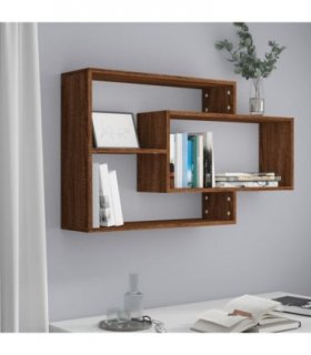 vidaXL Wall Shelf Brown Oak 104x20x58.5 cm Engineered Wood