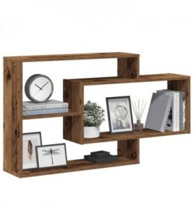 vidaXL Wall Shelf Old Wood 104x20x58.5 cm Engineered Wood