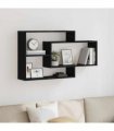 vidaXL Wall Shelf Black Oak 104x20x58.5 cm Engineered Wood