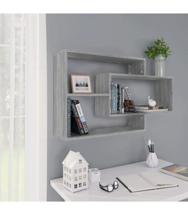 vidaXL Wall Shelf Grey Sonoma 104x20x58.5 cm Engineered Wood