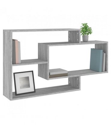 vidaXL Wall Shelf Grey Sonoma 104x20x58.5 cm Engineered Wood