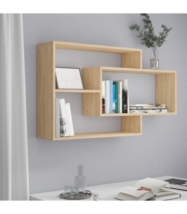 vidaXL Wall Shelf Sonoma Oak 104x20x58.5 cm Engineered Wood