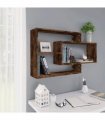 vidaXL Wall Shelf Smoked Oak 104x20x58.5 cm Engineered Wood