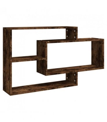 vidaXL Wall Shelf Smoked Oak 104x20x58.5 cm Engineered Wood
