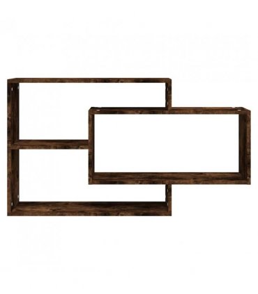 vidaXL Wall Shelf Smoked Oak 104x20x58.5 cm Engineered Wood