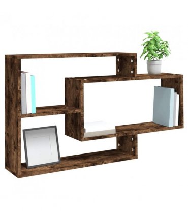 vidaXL Wall Shelf Smoked Oak 104x20x58.5 cm Engineered Wood
