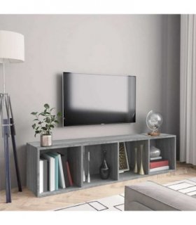 vidaXL Book Cabinet/TV Cabinet Grey Sonoma 143x30x36cm Engineered Wood