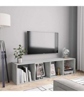 vidaXL Book Cabinet/TV Cabinet Concrete Grey 143x30x36 cm