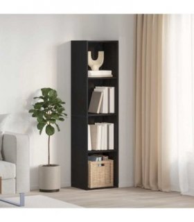 vidaXL Book Cabinet Black Oak 143 x 30 x 36 cm Engineered Wood