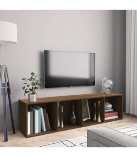 vidaXL Book Cabinet/TV Cabinet Brown Oak 143x30x36cm Engineered Wood