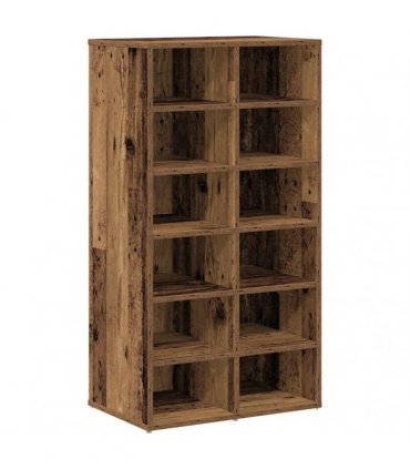vidaXL Shoe Rack Old Wood 54x34x100.5 cm Engineered Wood