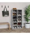 vidaXL Shoe Rack Grey Sonoma 54x34x100.5 cm Engineered Wood
