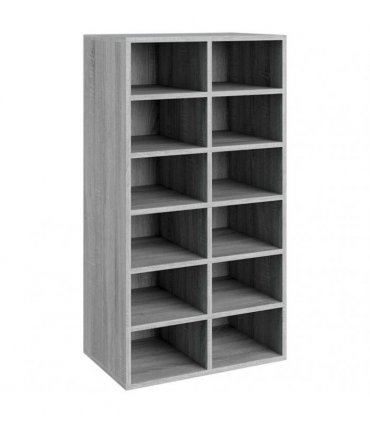 vidaXL Shoe Rack Grey Sonoma 54x34x100.5 cm Engineered Wood