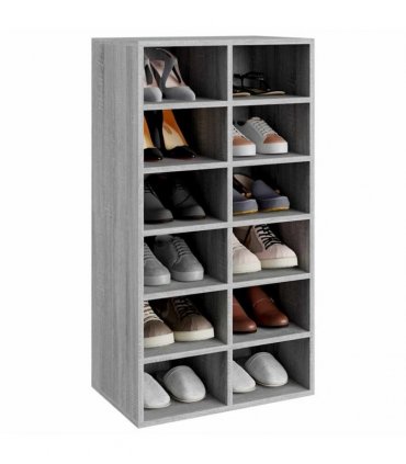 vidaXL Shoe Rack Grey Sonoma 54x34x100.5 cm Engineered Wood