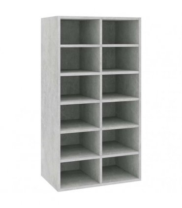 vidaXL Shoe Rack Concrete Grey 54x34x100.5 cm Engineered Wood
