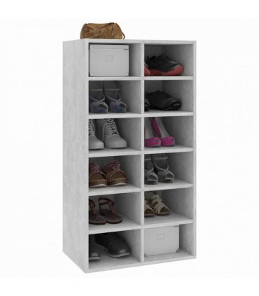 vidaXL Shoe Rack Concrete Grey 54x34x100.5 cm Engineered Wood