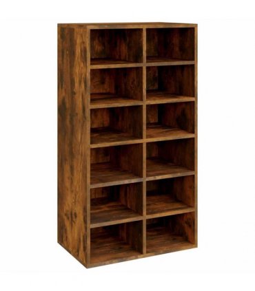 vidaXL Shoe Rack Smoked Oak 54x34x100.5 cm Engineered Wood