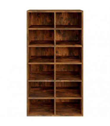 vidaXL Shoe Rack Smoked Oak 54x34x100.5 cm Engineered Wood