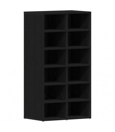 vidaXL Shoe Rack Black Oak 54x34x100.5 cm Engineered Wood