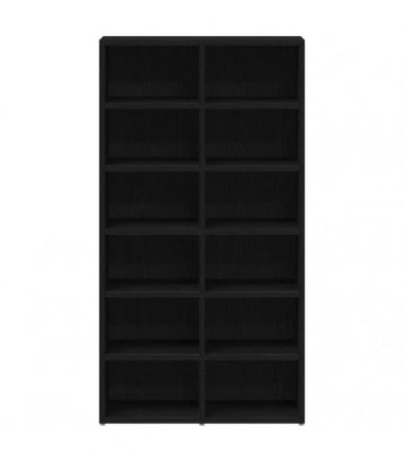 vidaXL Shoe Rack Black Oak 54x34x100.5 cm Engineered Wood