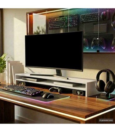 vidaXL Monitor Stand White 100x24x13 cm Engineered Wood