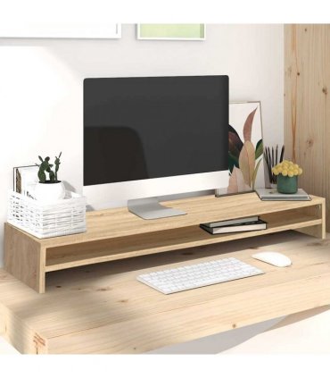 vidaXL Monitor Stand Sonoma Oak 100x24x13 cm Engineered Wood